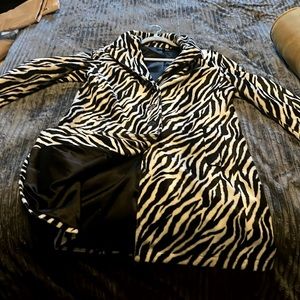 Betsy Johnson Zebra 3/4 length coat